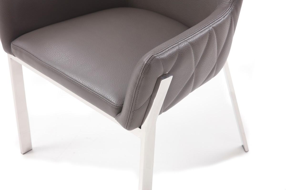 Grey Faux Leather Dining Chair