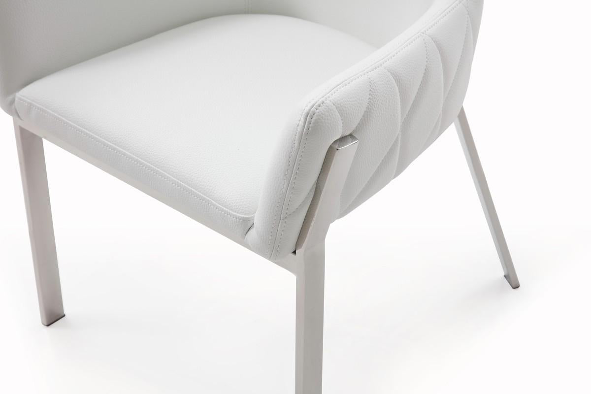 White Faux Leather Dining Chair