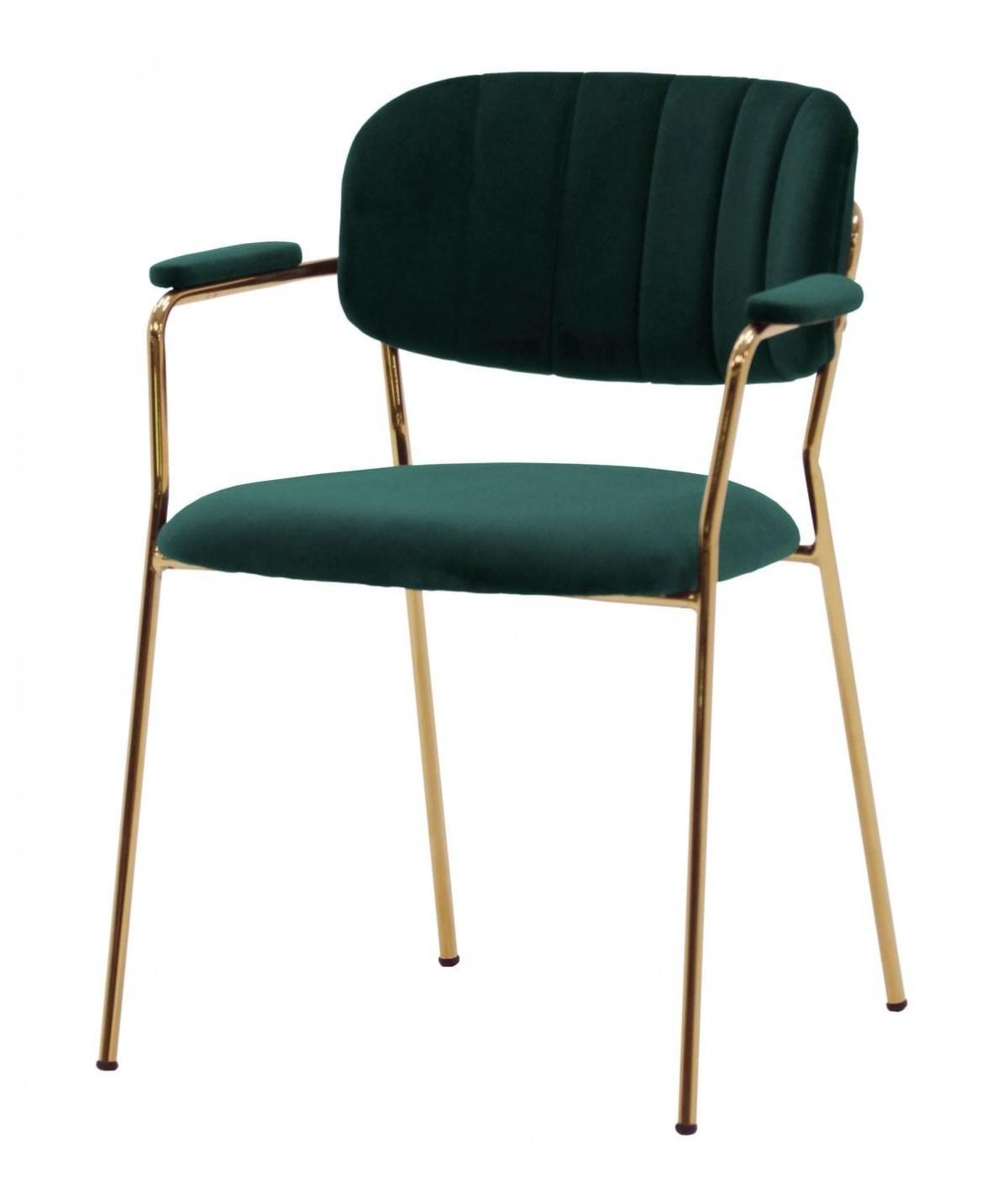 Set of Two Green Modern Dining Chairs