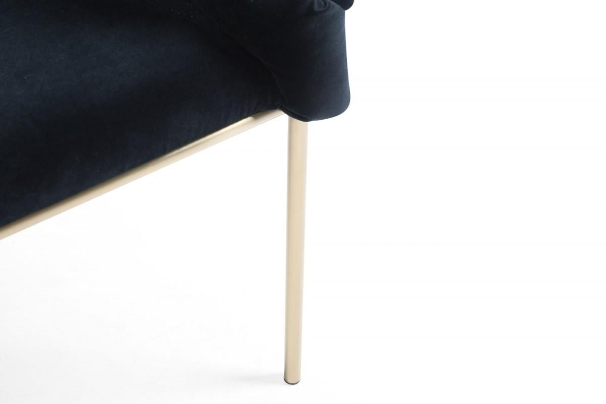 Black Geo Velvet and Brushed Brass Velvet Dining Chair