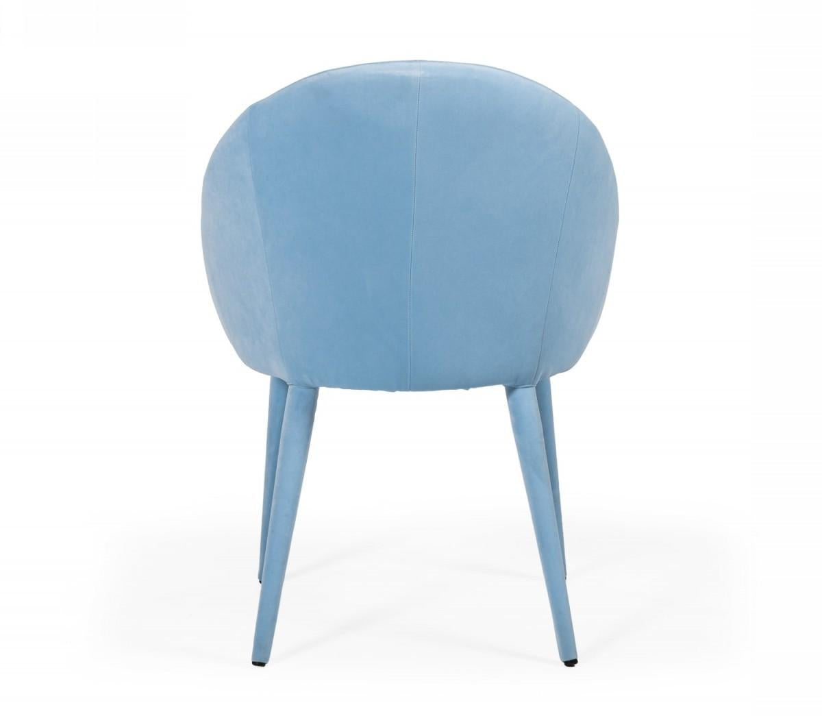 Blue Fabric Wrapped Dining Chair