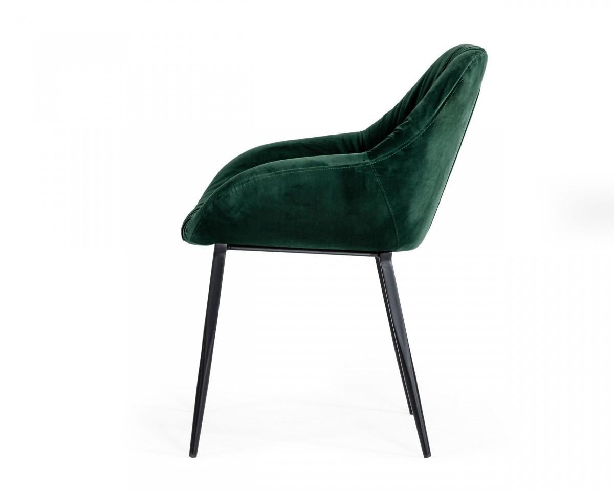 Emerald Slouchy Velvet Modern Dining Chair