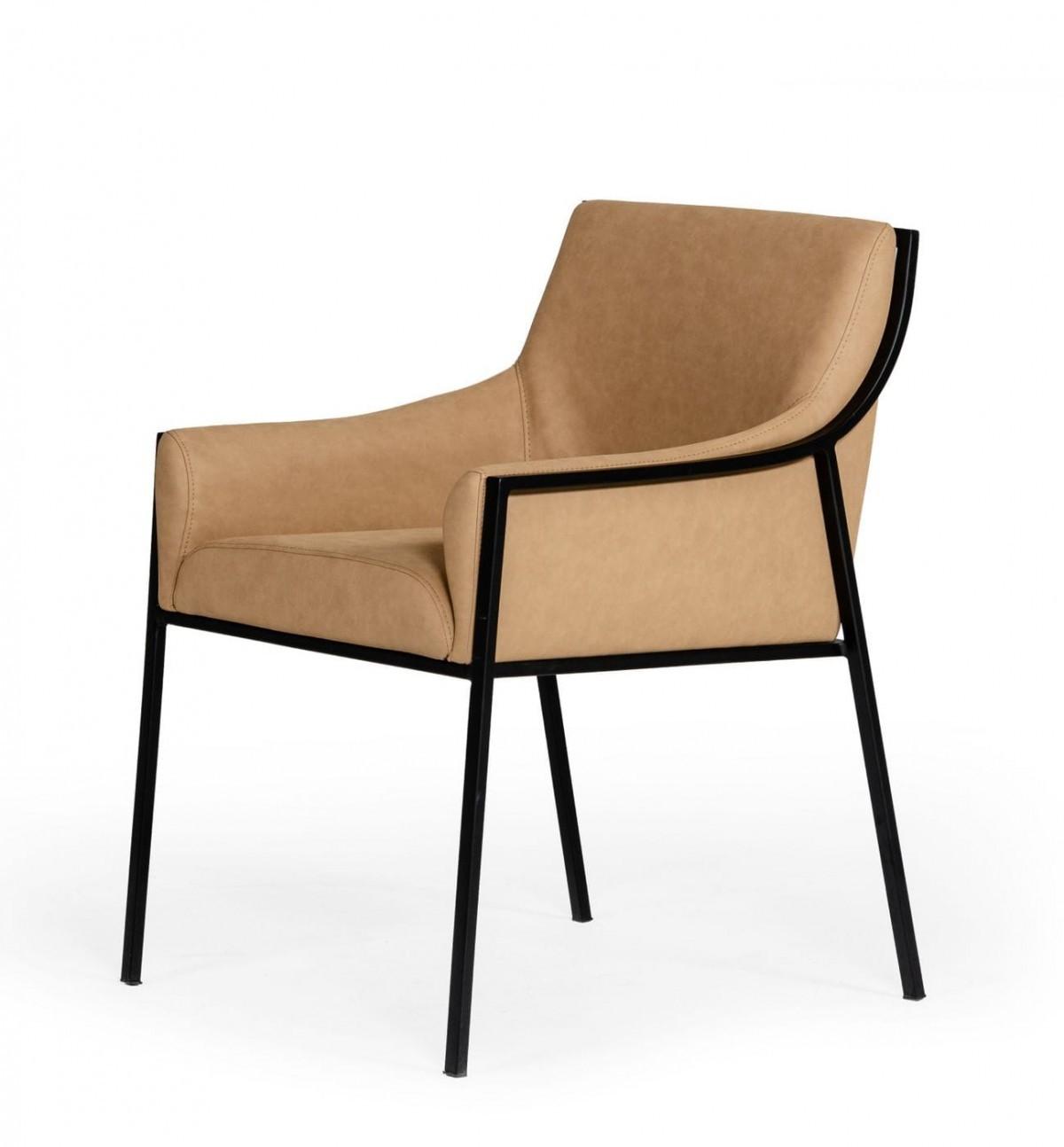 Tan Suede Dining Chair