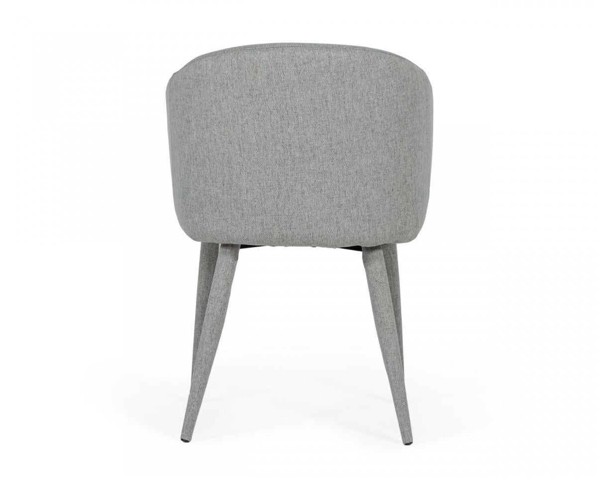 Set of Two Gray Fabric Wrapped Dining Chairs