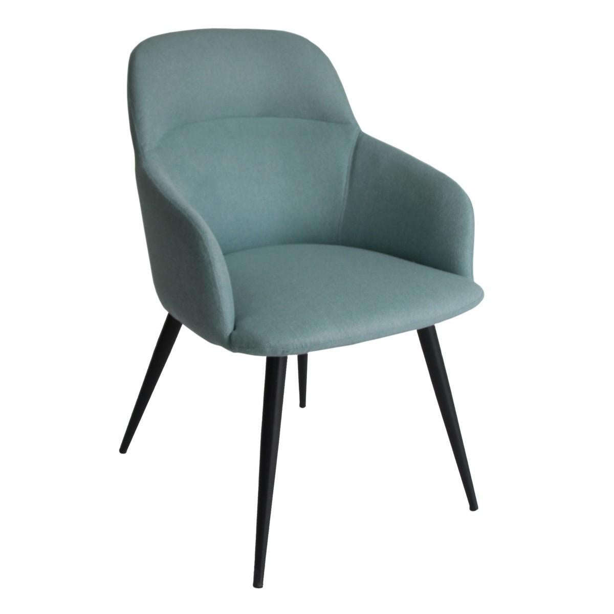 Teal and Black Linen Ergo Modern Dining Chair