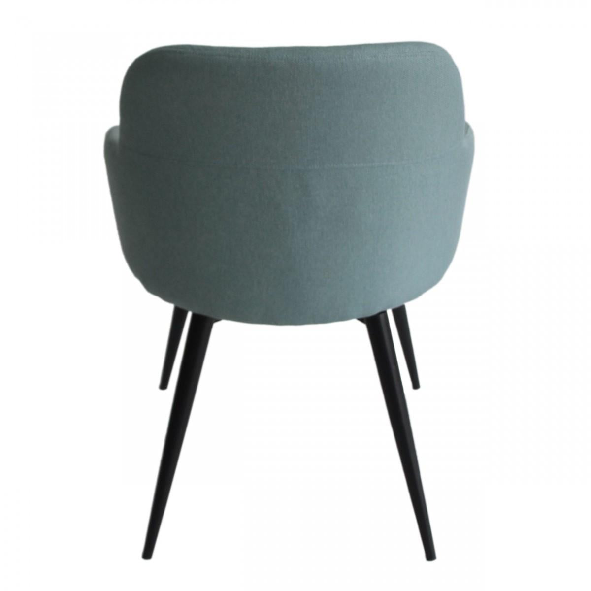 Teal and Black Linen Ergo Modern Dining Chair