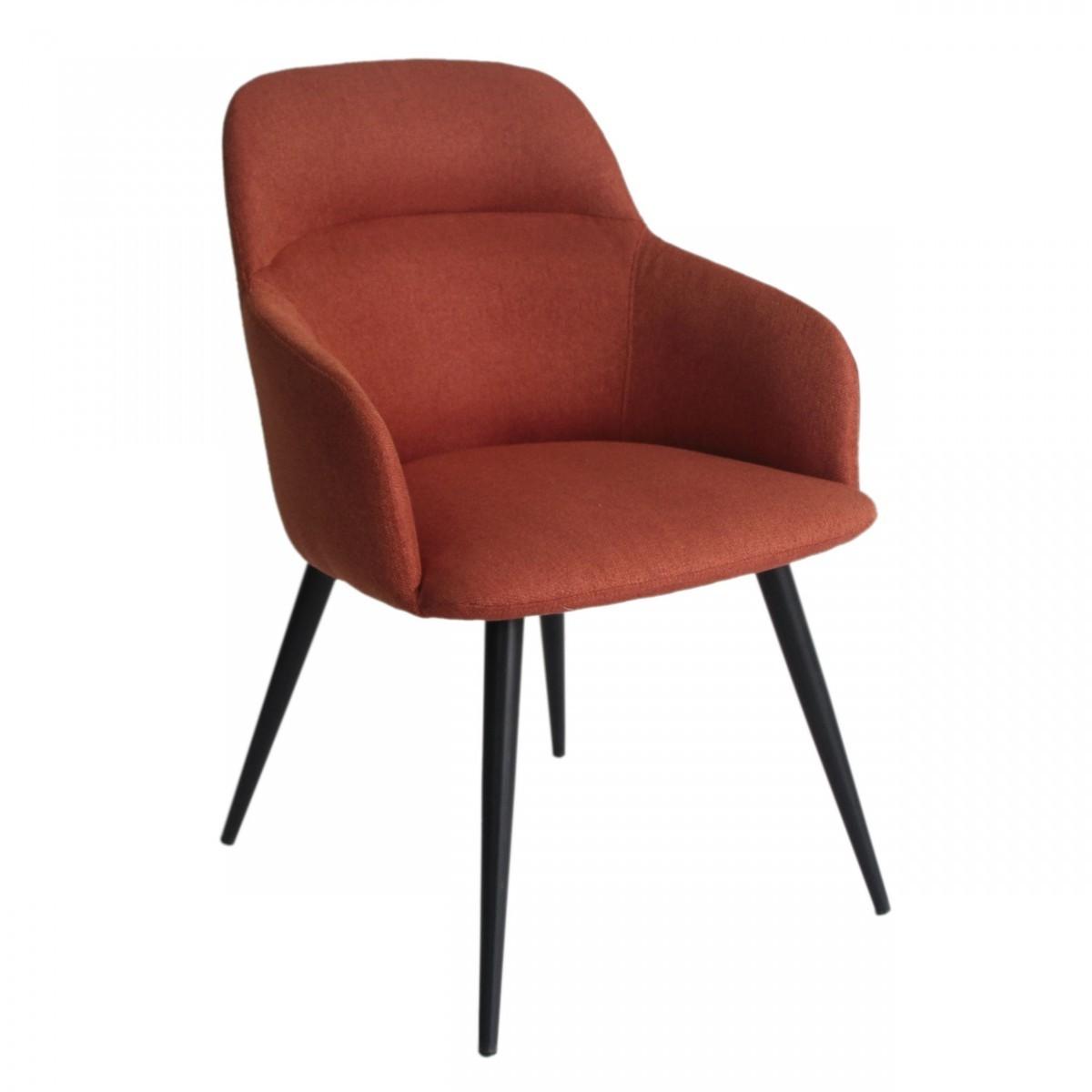 Orange and Black Linen Ergo Modern Dining Chair