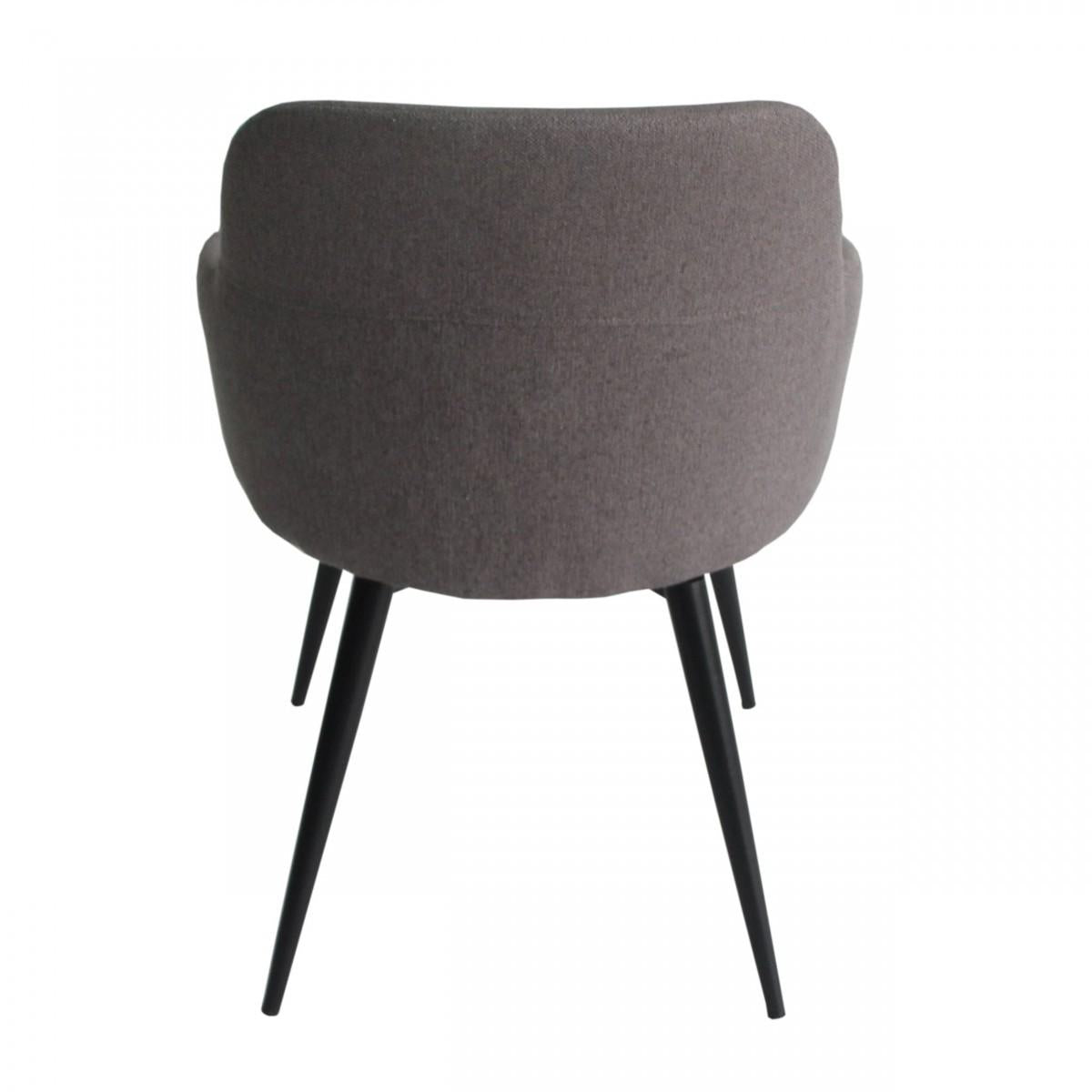 Gray and Black Linen Ergo Modern Dining Chair