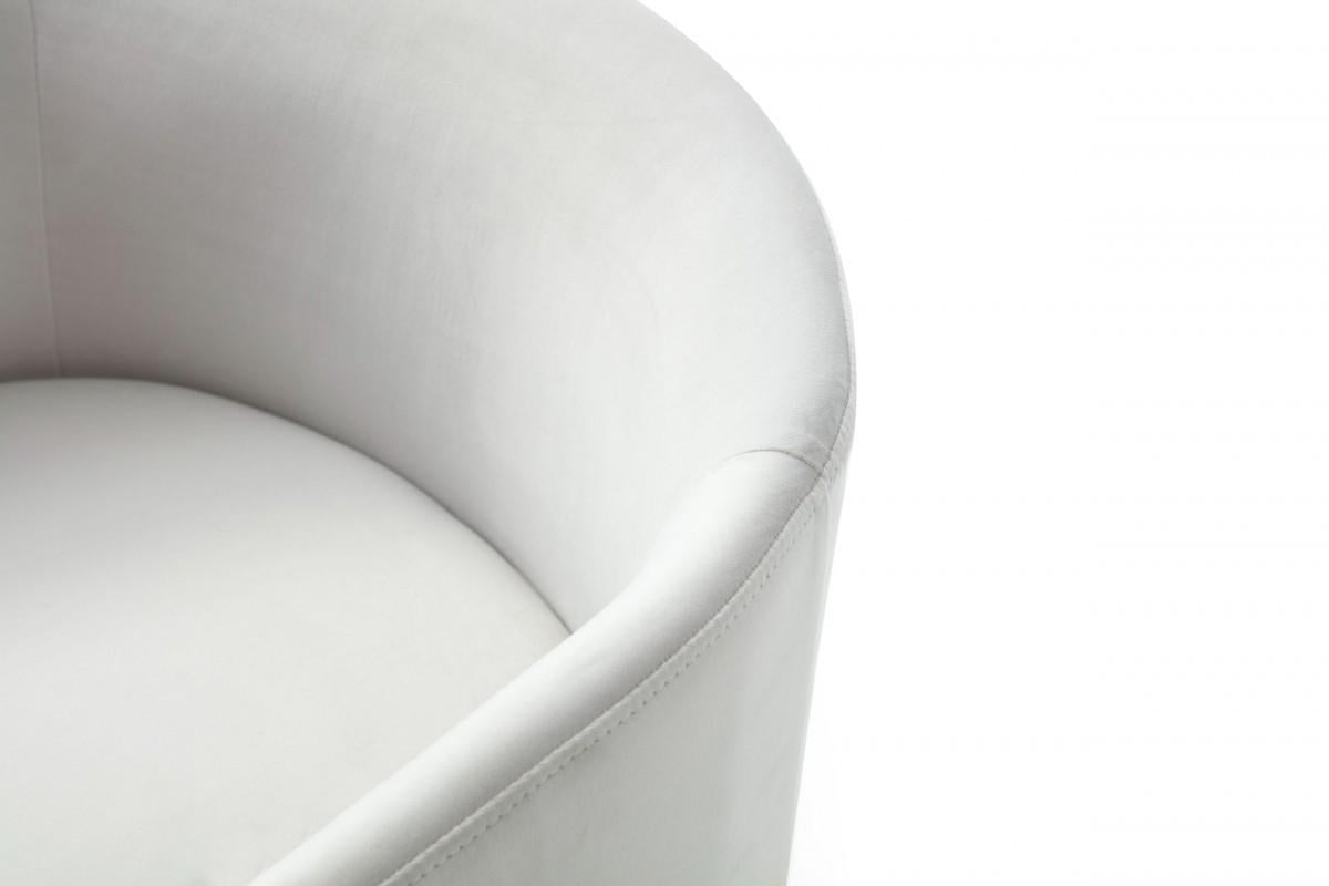 White Velvet Brass Modern Dining Chair