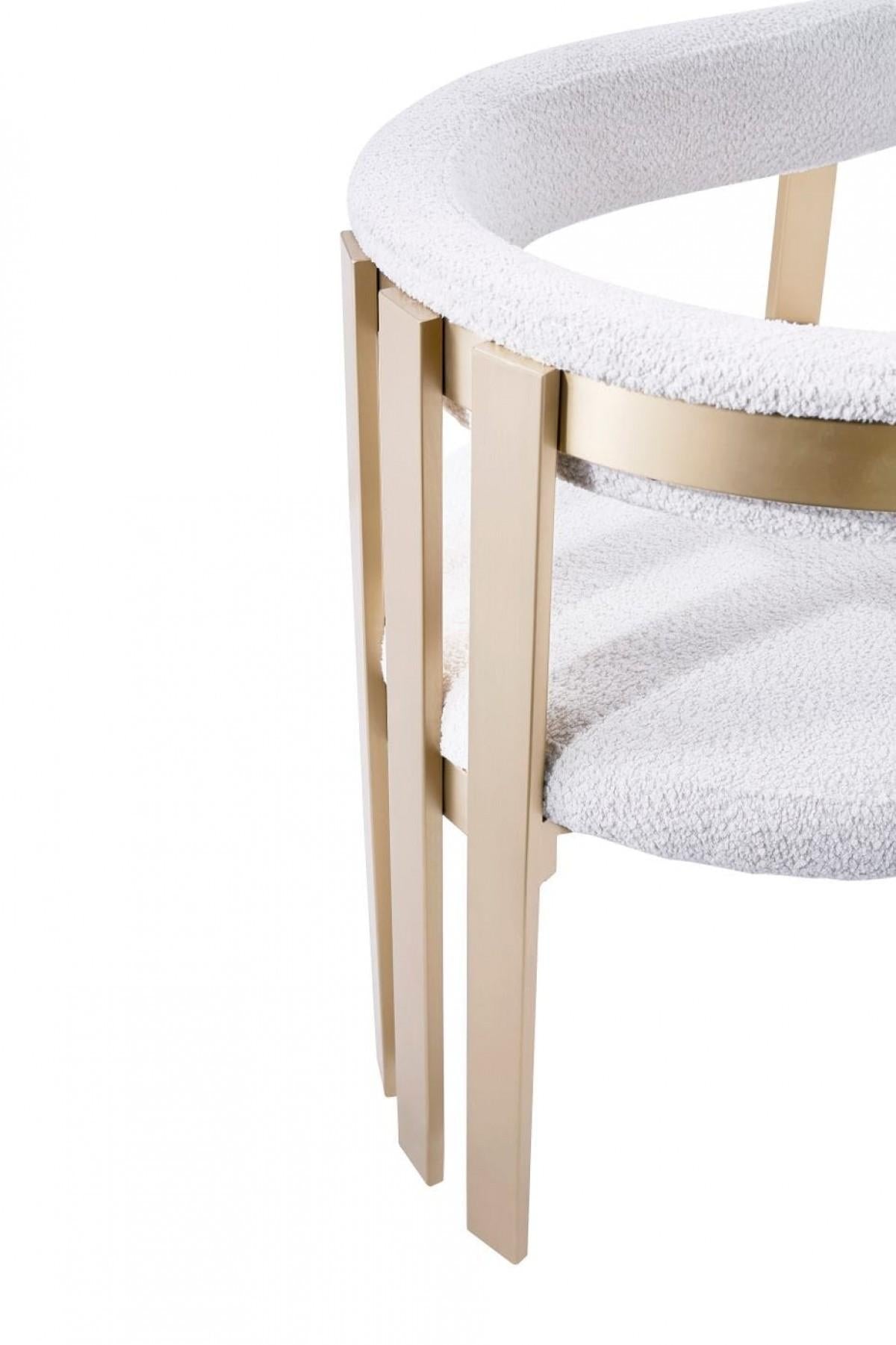 Beige Gold Dining Chair