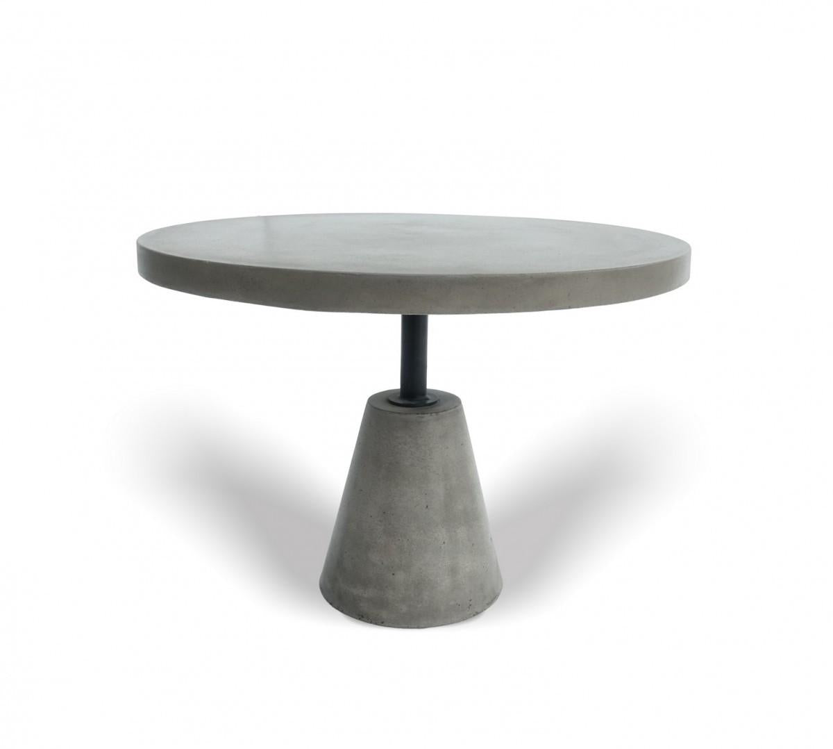 Mod Gray Concrete and Black Metal Pedestal End Table