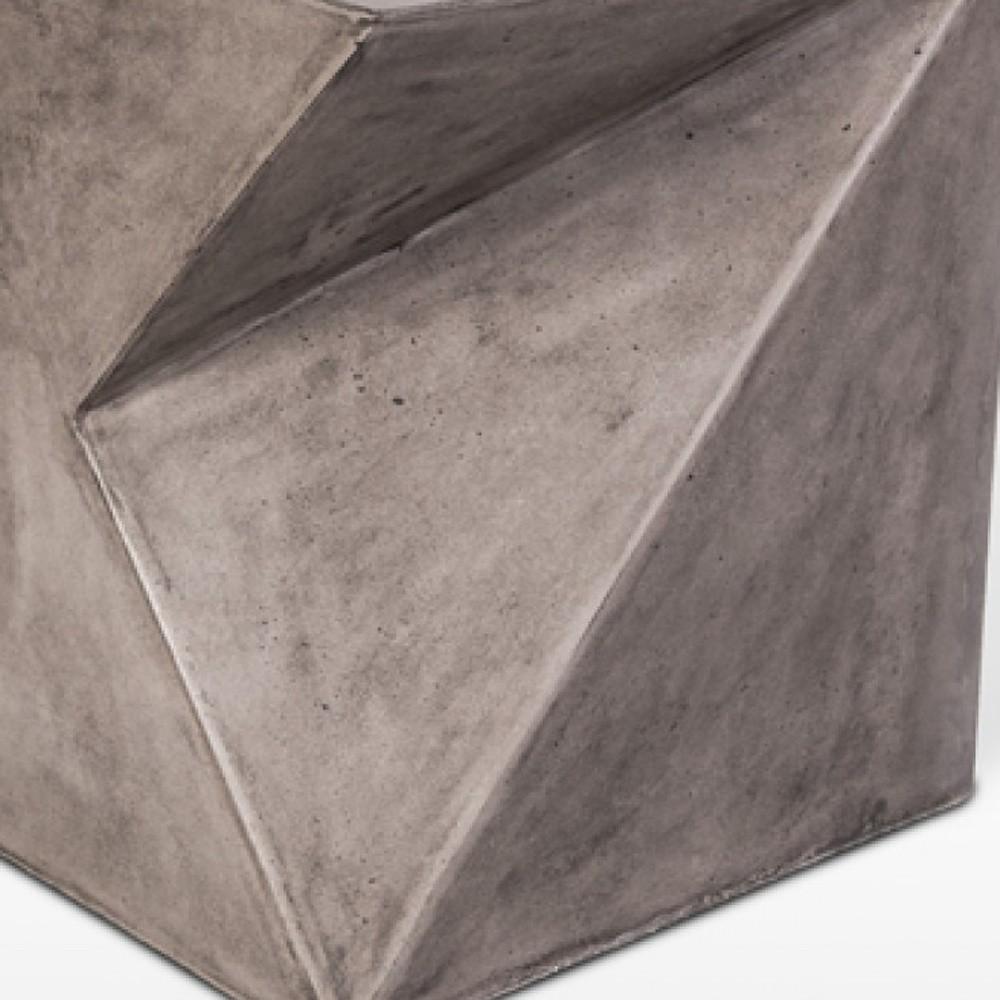 Asymmetric Dark Gray Concrete Cubed Stool