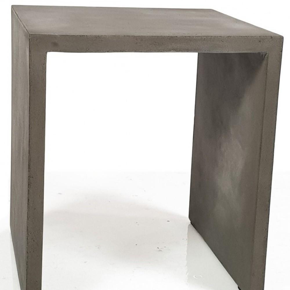 Minimalist Dark Gray Concrete Silhouette End or Side Table