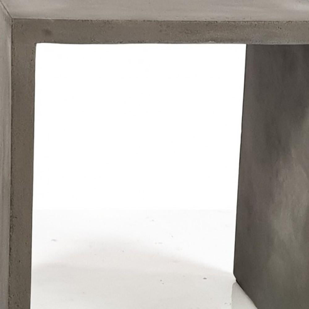 Minimalist Dark Gray Concrete Silhouette End or Side Table