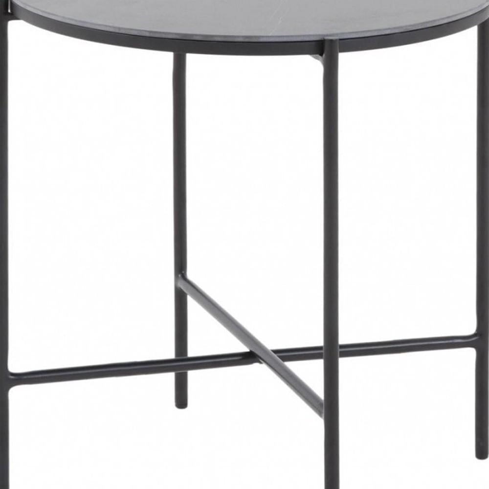 Modern Industrial Black Round Ceramic Side Table