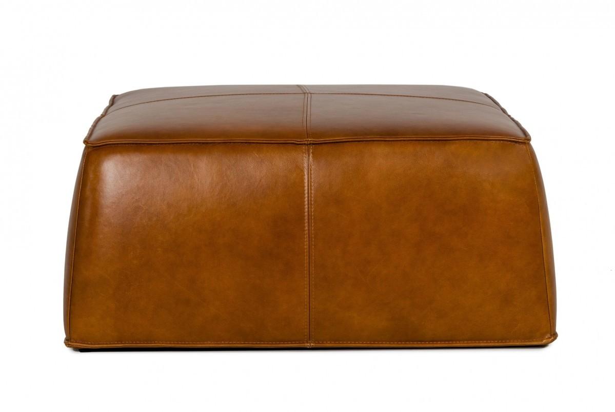 Modern Square Camel Leather Ottoman