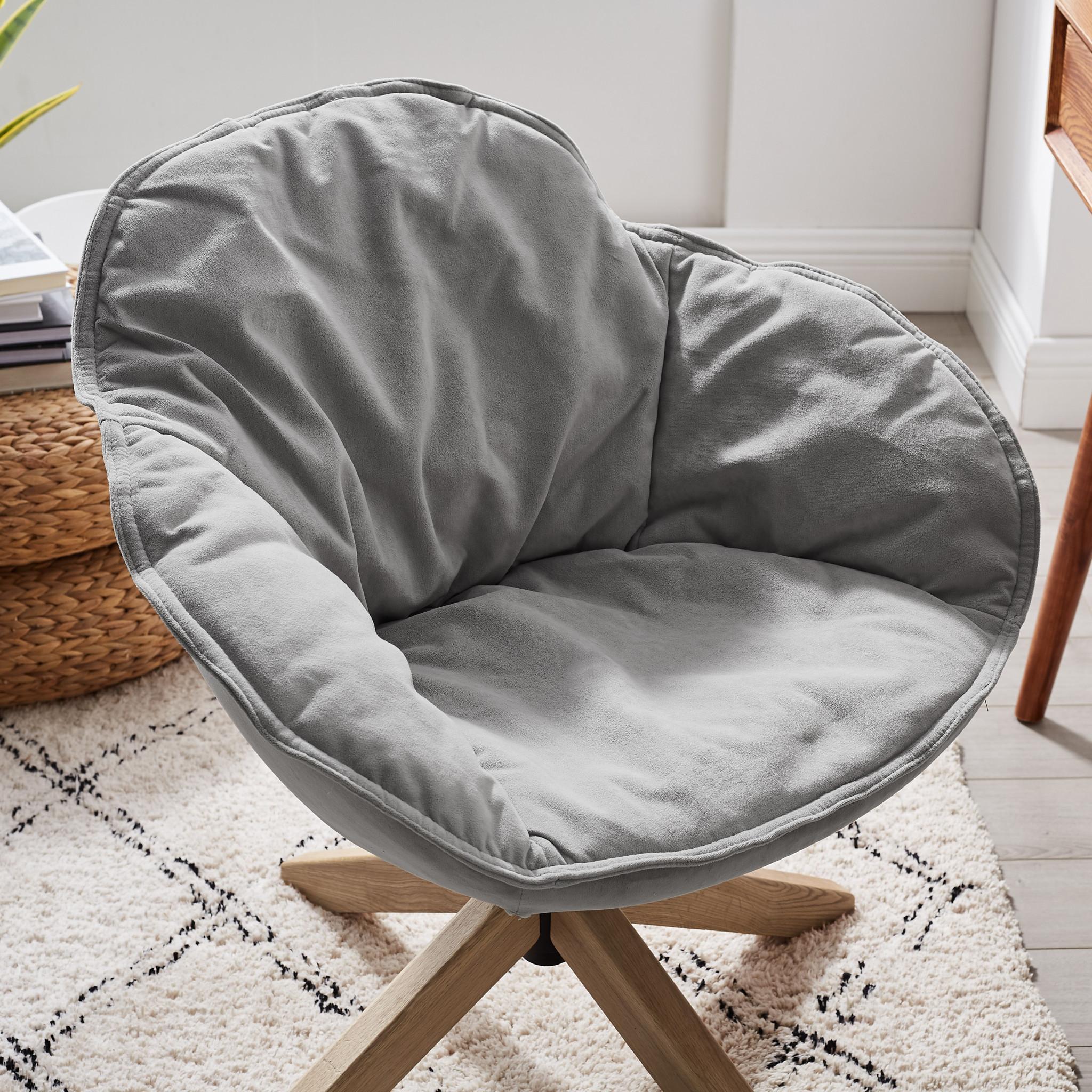 Modern Grey Home or Office Swivel Accent Chair