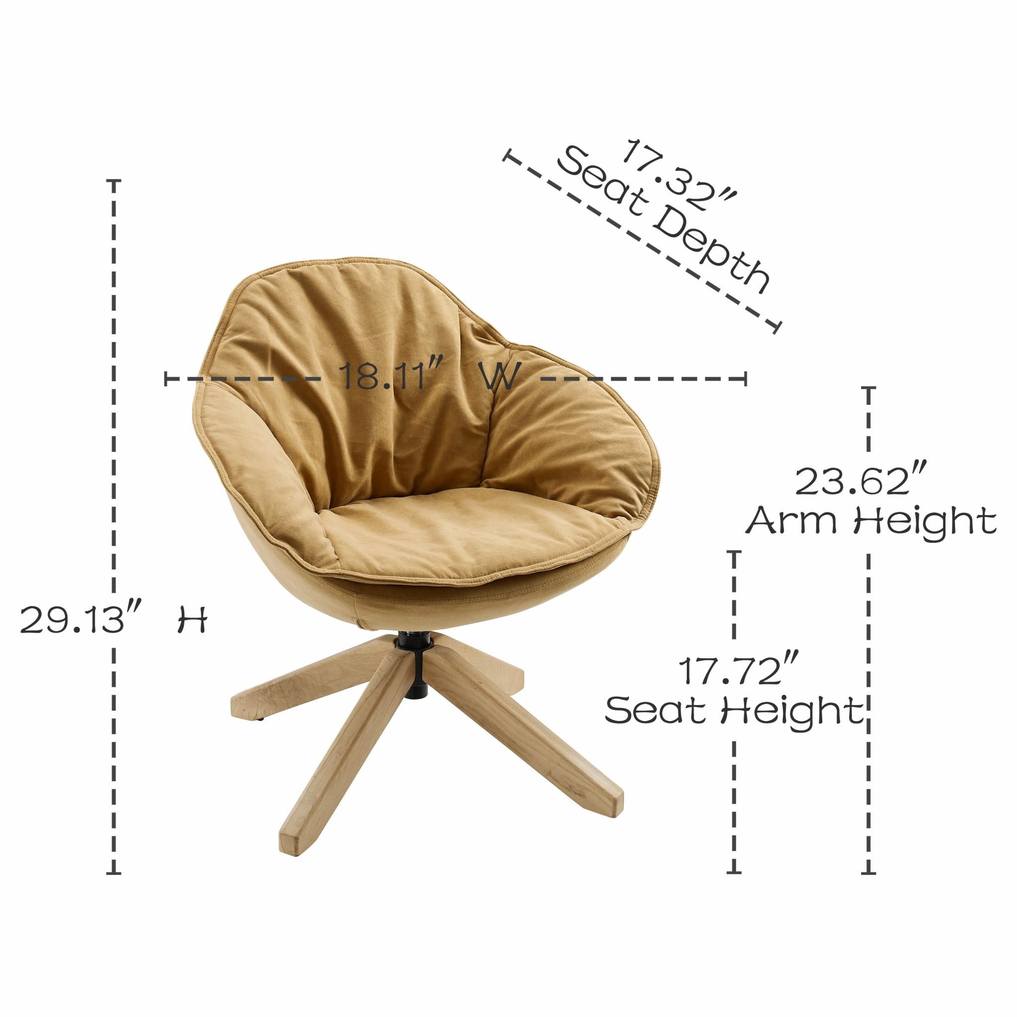 Modern Khaki Home Office Swivel Accent Chair