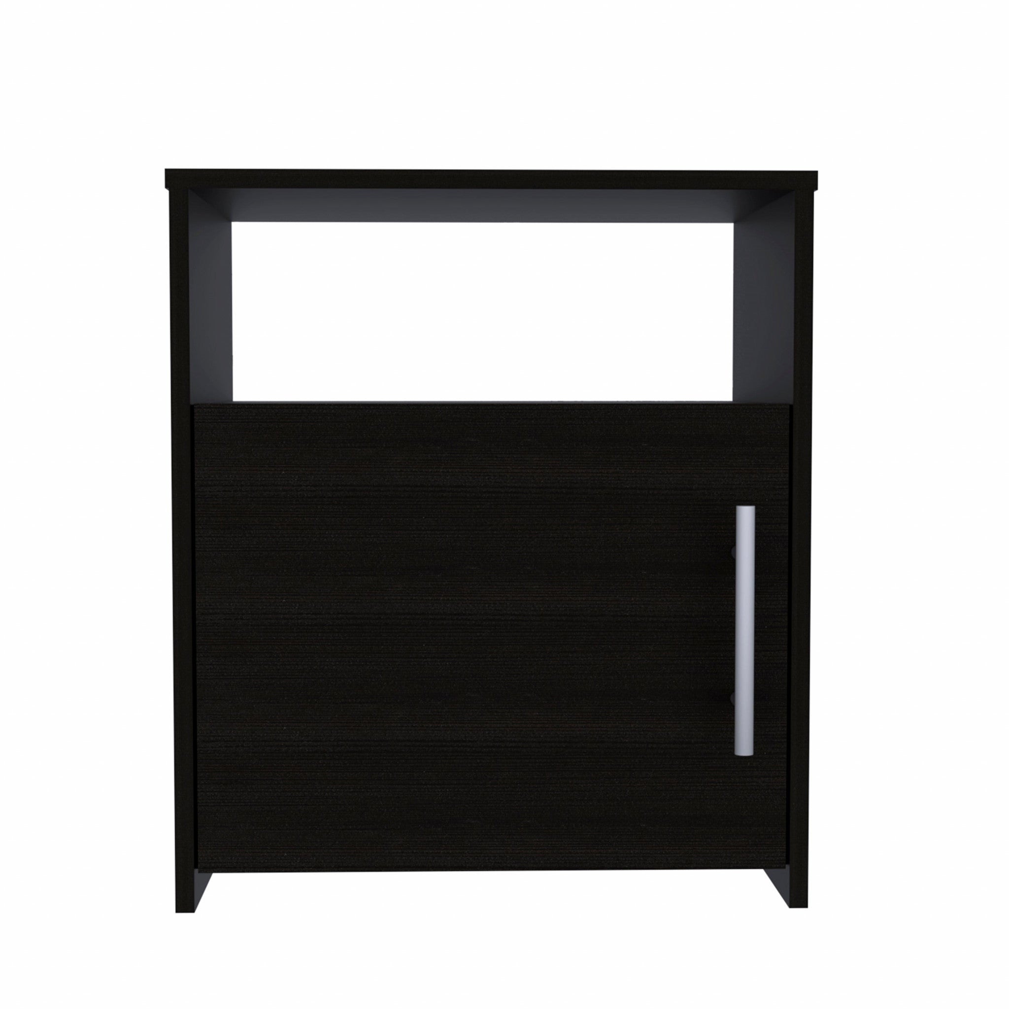 Light Gray Nightstand with One Door Panel Cabinet