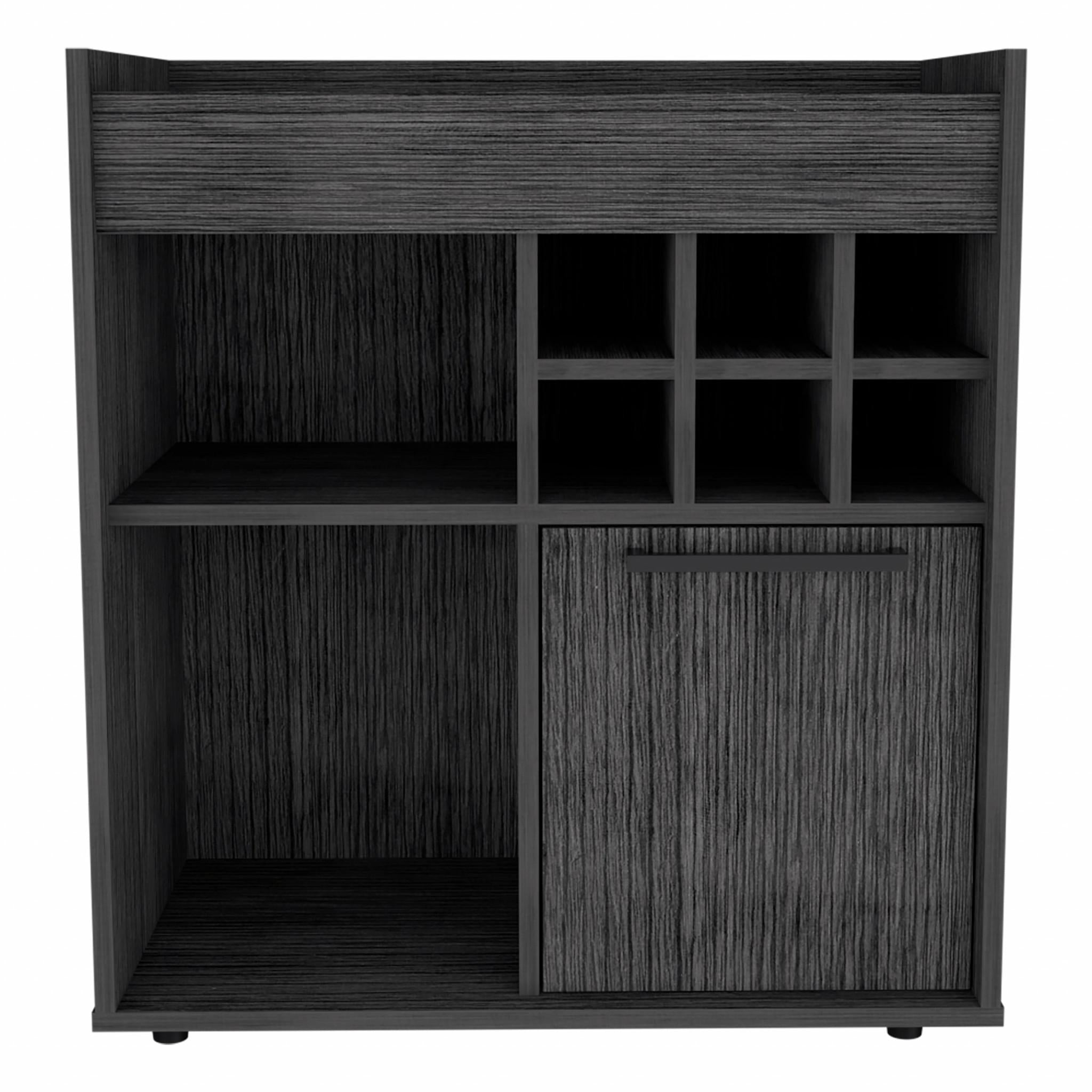 Smokey Oak Bar Cabinet with One Door Panel