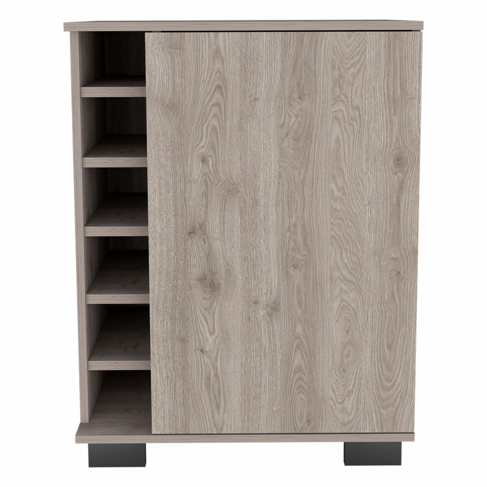 Light Gray Bar Cabinet with One Door Panel