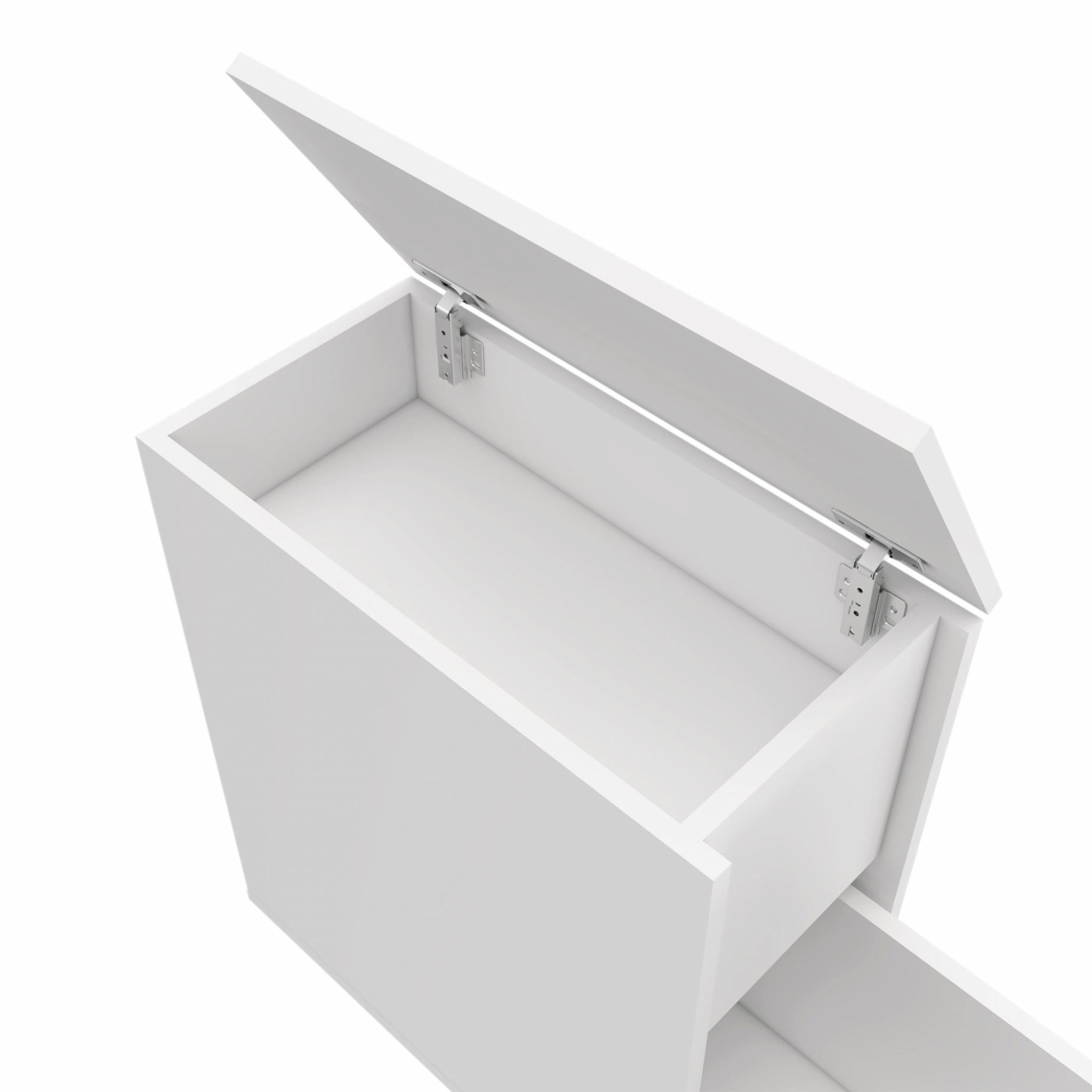 White Bathroom Cabinet with Top Shelf and Sliding Drawer