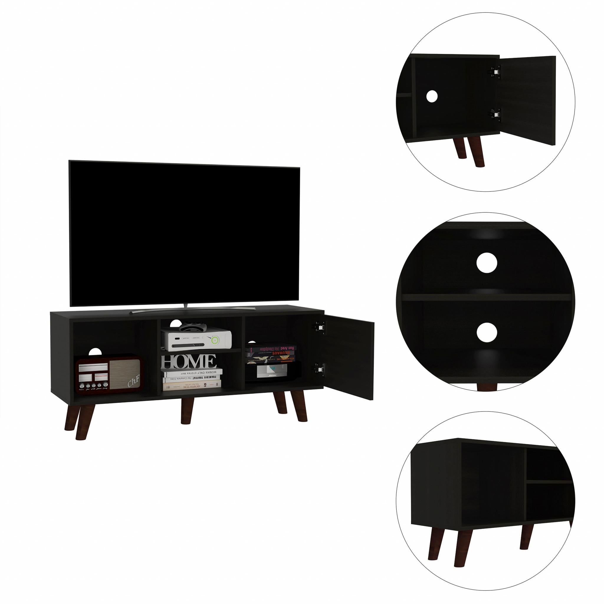 Contemporary Black Wengue TV Stand