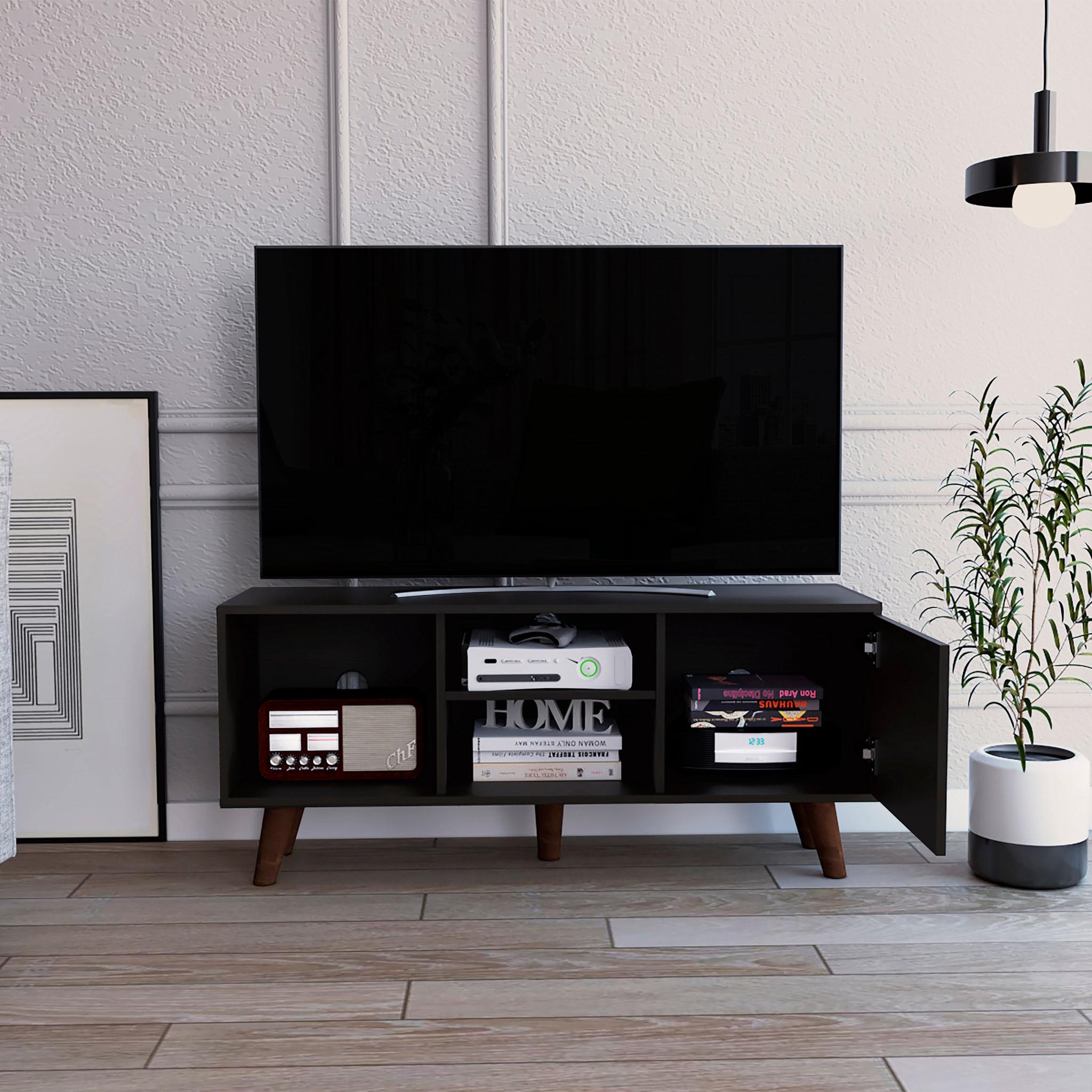 Contemporary Black Wengue TV Stand