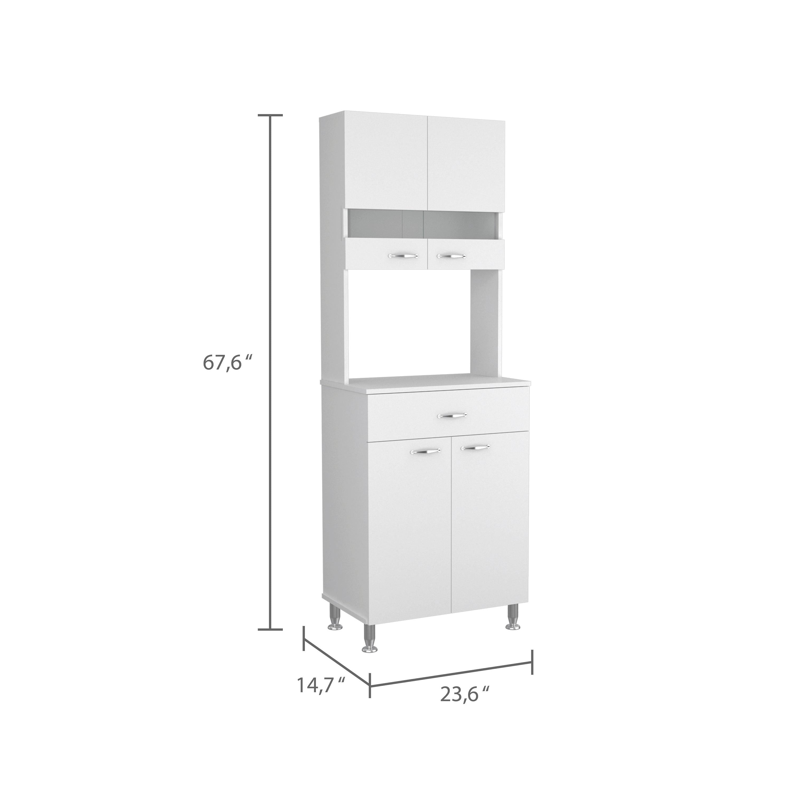 White Pantry Cabinet with Two Door Panels
