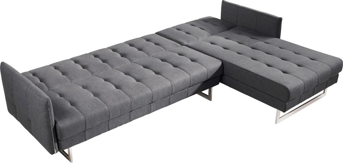 Modern Loft Gray Fabric Right Facing Sofa Bed