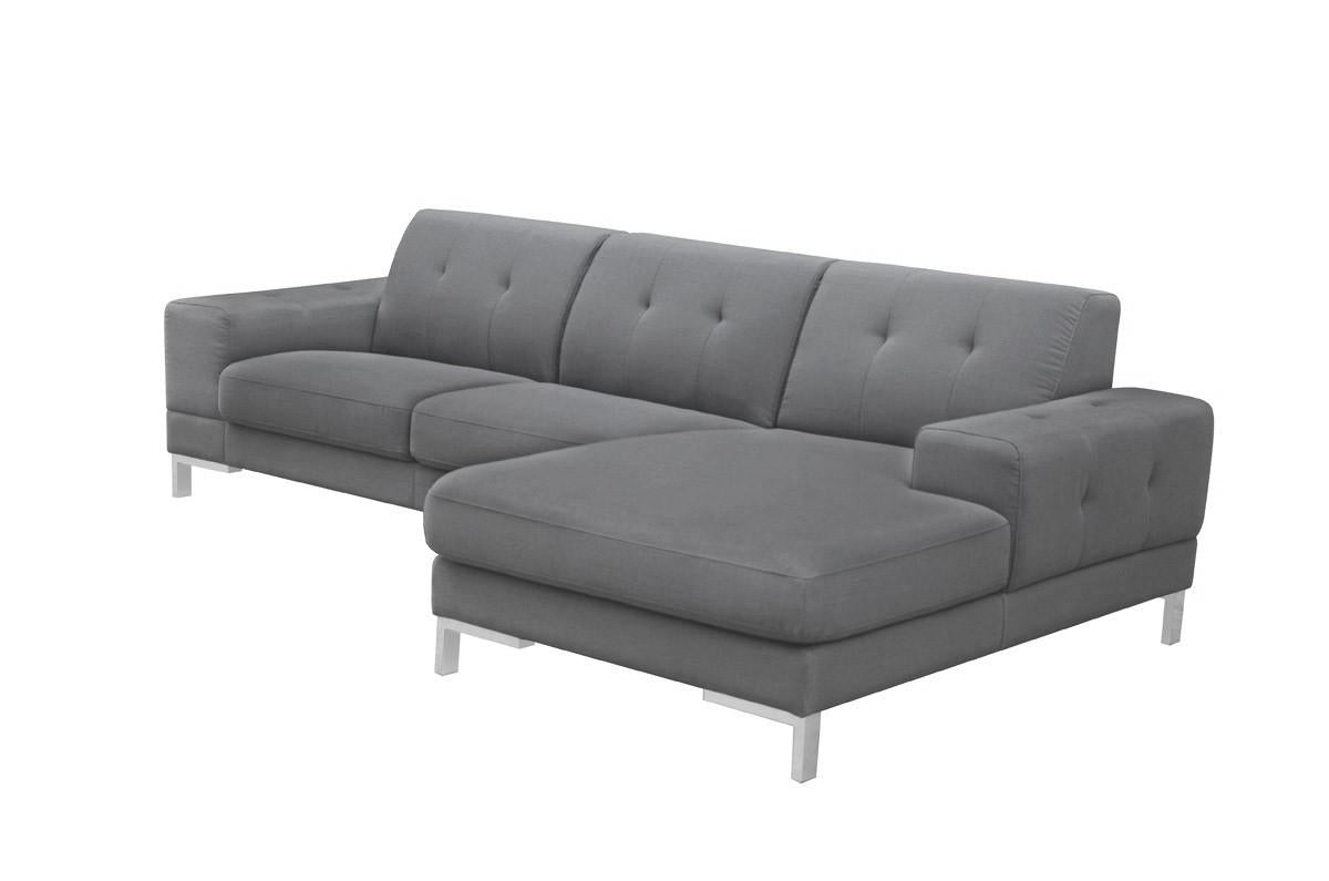 Mod Flare Dark Gray Fabric Right Facing Sectional Sofa