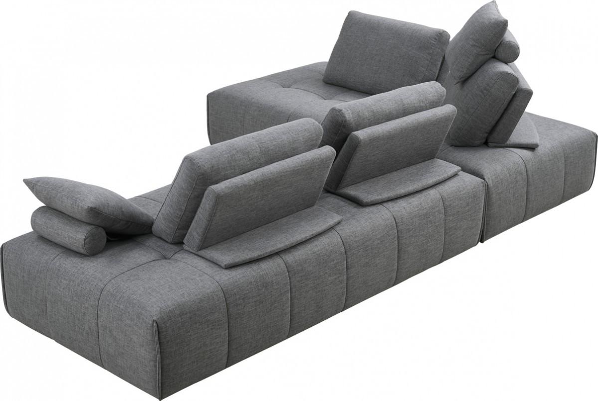 Contempo Gray Fabric Modular Two Piece Sectional Sofa