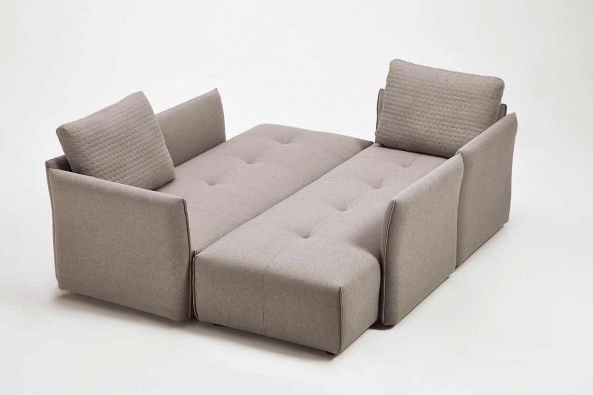 Mod Light Gray Fabric Modular Sectional Sofa Bed