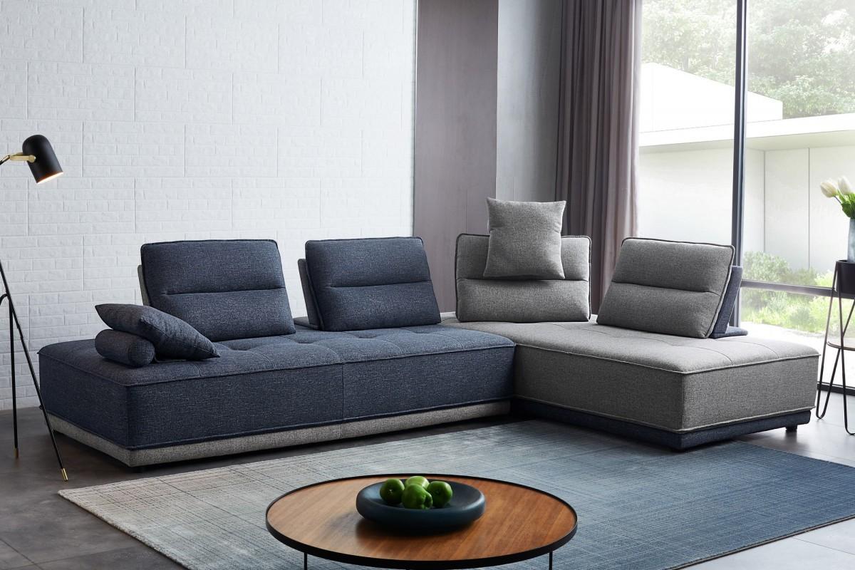 Blue and Gray Ultimate Lounger Modular Sectional Sofa