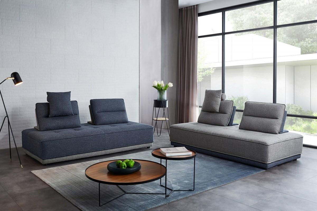 Blue and Gray Ultimate Lounger Modular Sectional Sofa