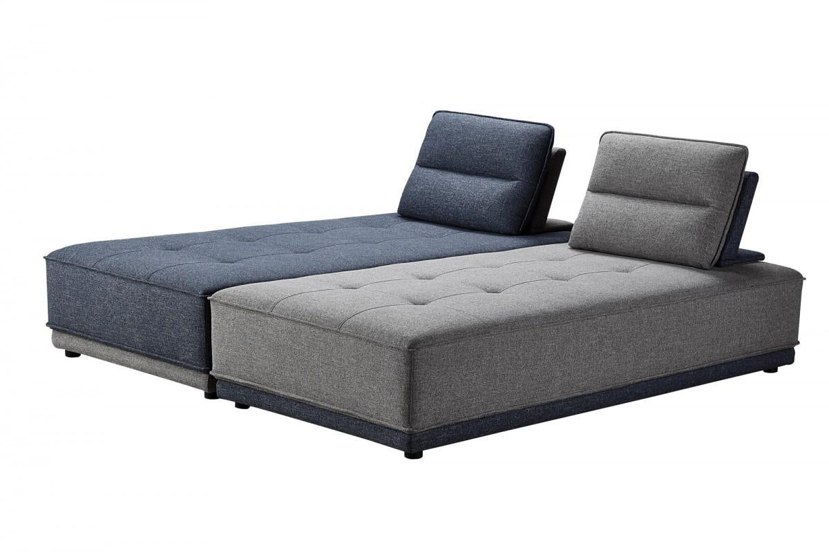 Blue and Gray Ultimate Lounger Modular Sectional Sofa