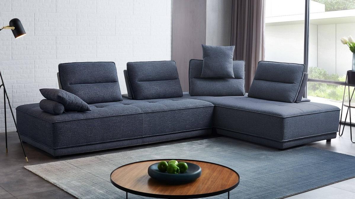 Contemporary Blue Ultimate Lounger Modular Sectional Sofa