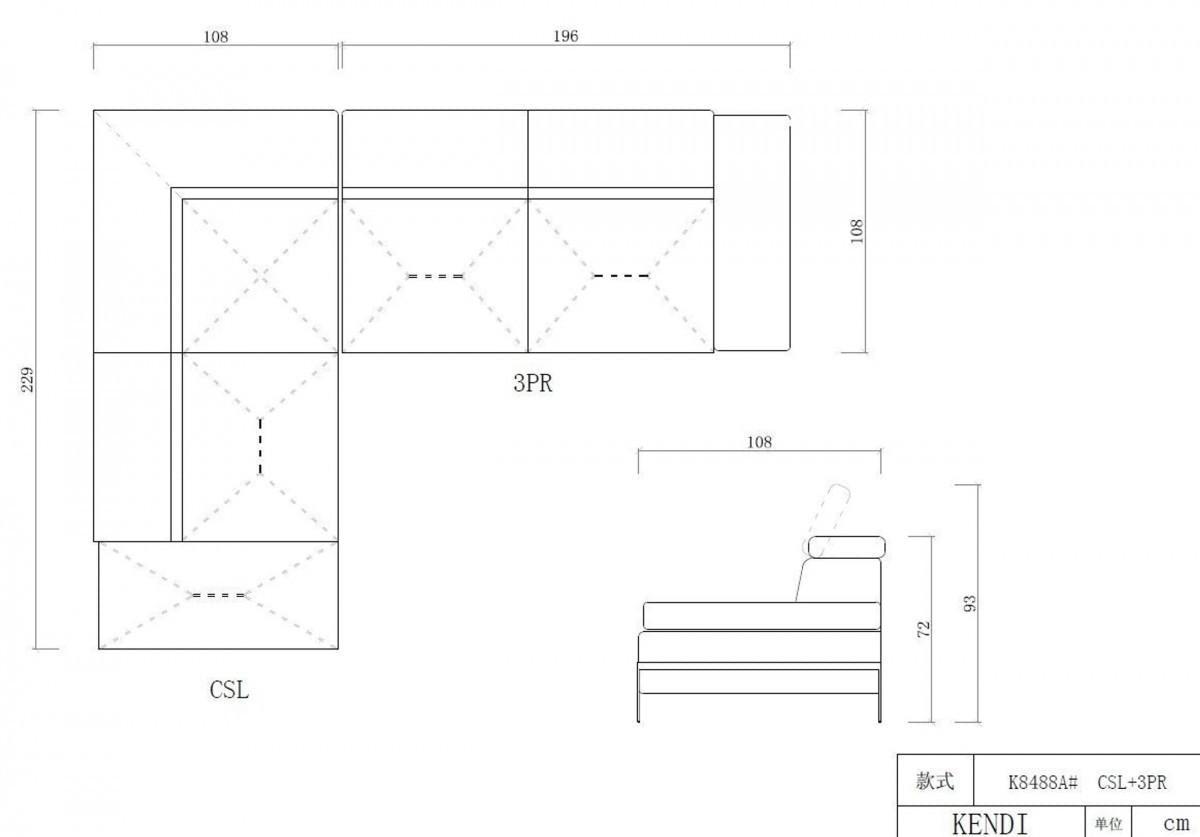 Modern Light Gray Faux Leather Left Facing Sectional Sofa