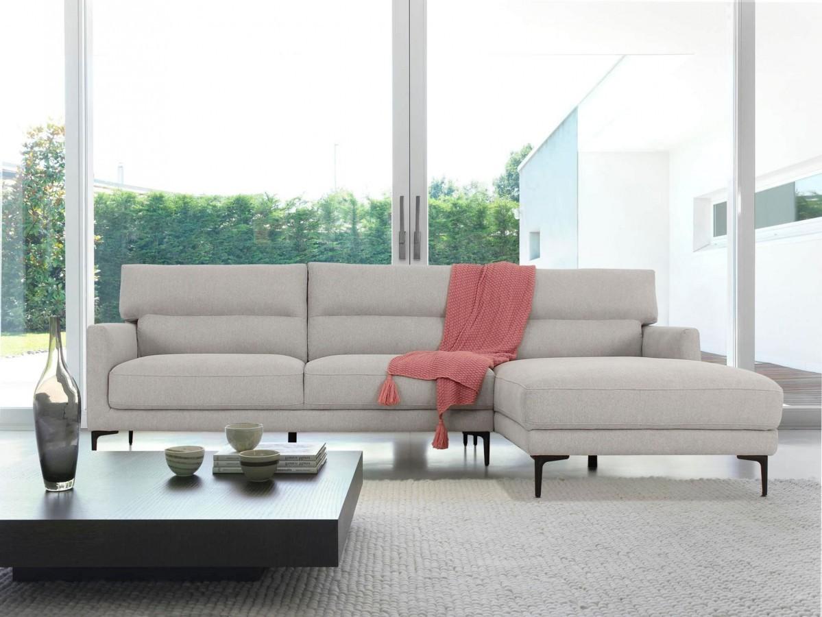 Contemporary Dove Gray Squared Edge Right Facing Sectional Sofa