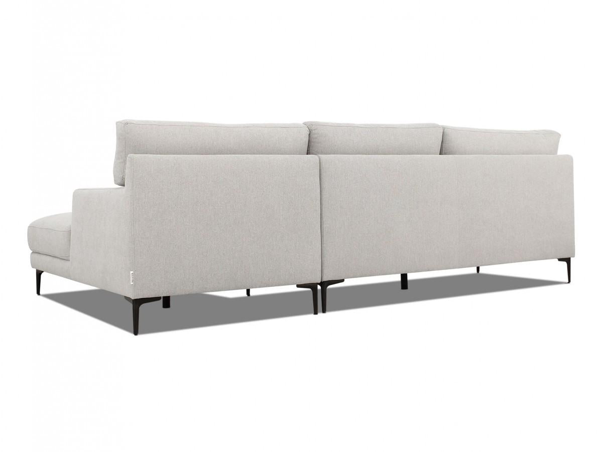 Contemporary Dove Gray Squared Edge Right Facing Sectional Sofa