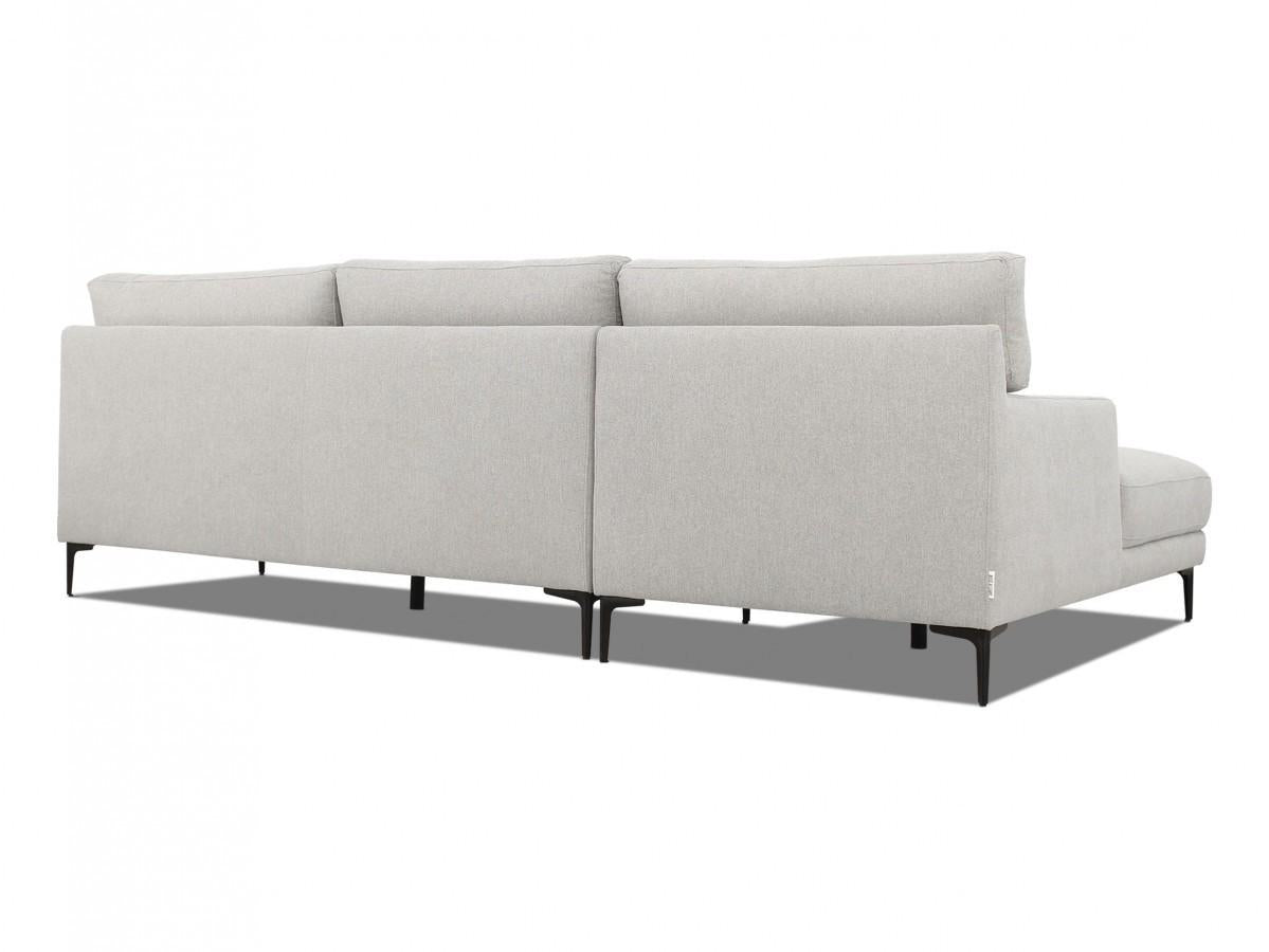 Contemporary Dove Gray Squared Edge Left Facing Sectional Sofa