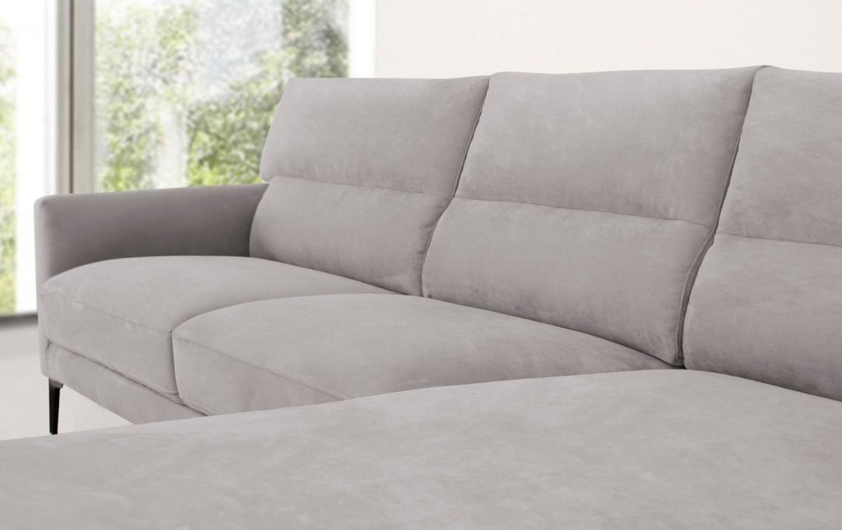 Contemporary Soft Gray Squared Edge Right Facing Sectional Sofa