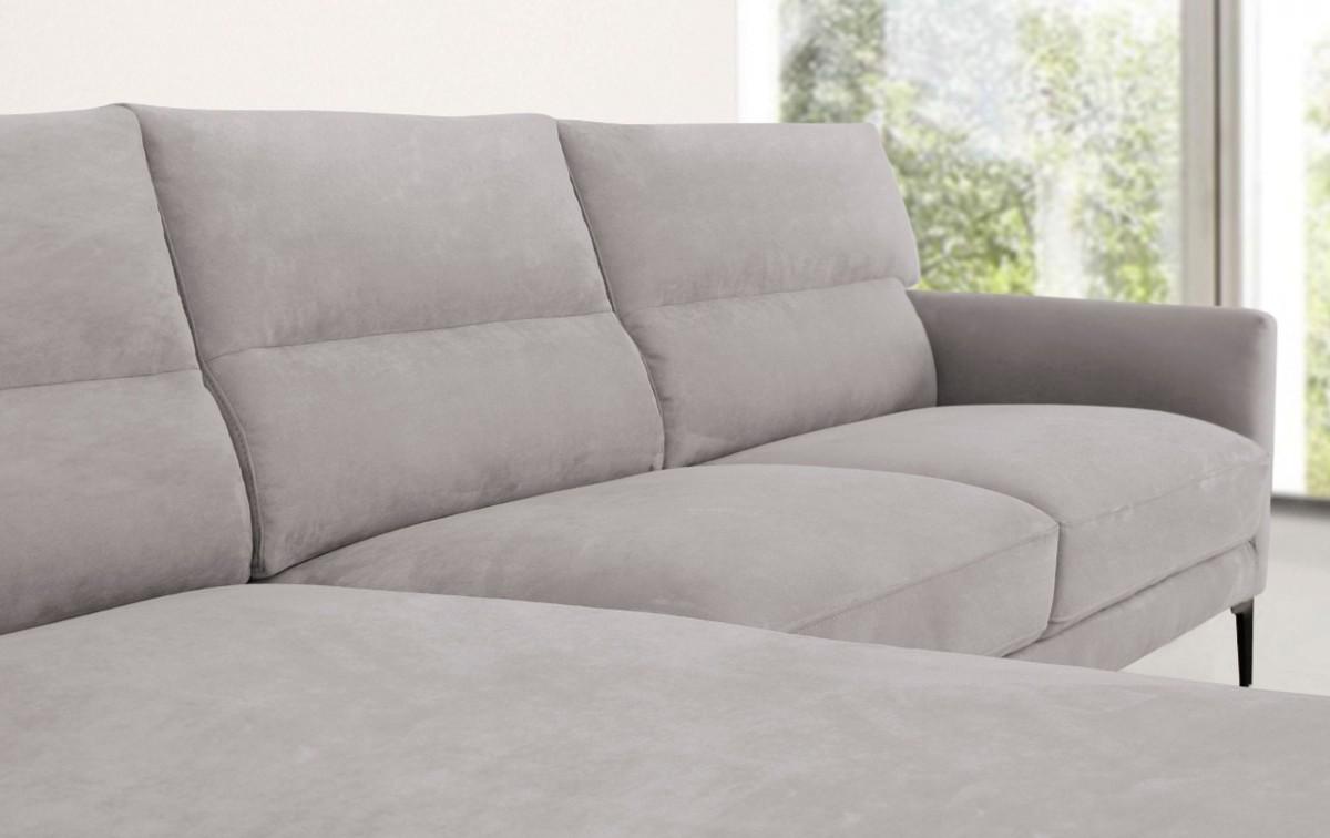 Contemporary Soft Gray Squared Edge Left Facing Sectional Sofa