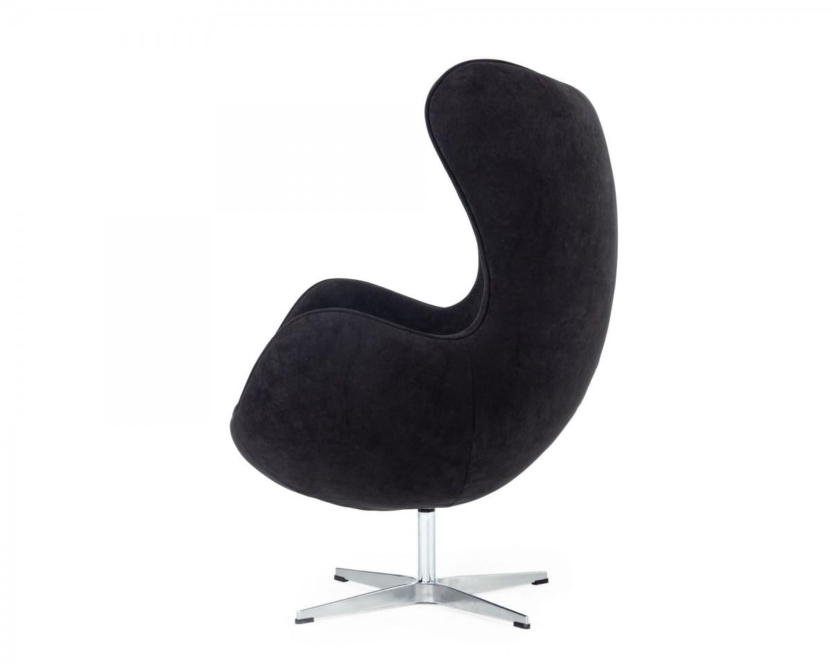 Stylish Mid Century Black Fabric Swivel Accent Chair