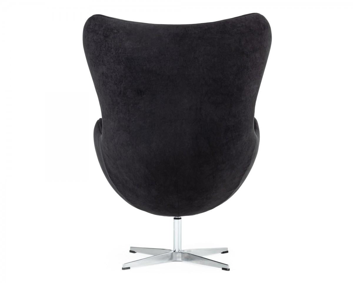 Stylish Mid Century Black Fabric Swivel Accent Chair