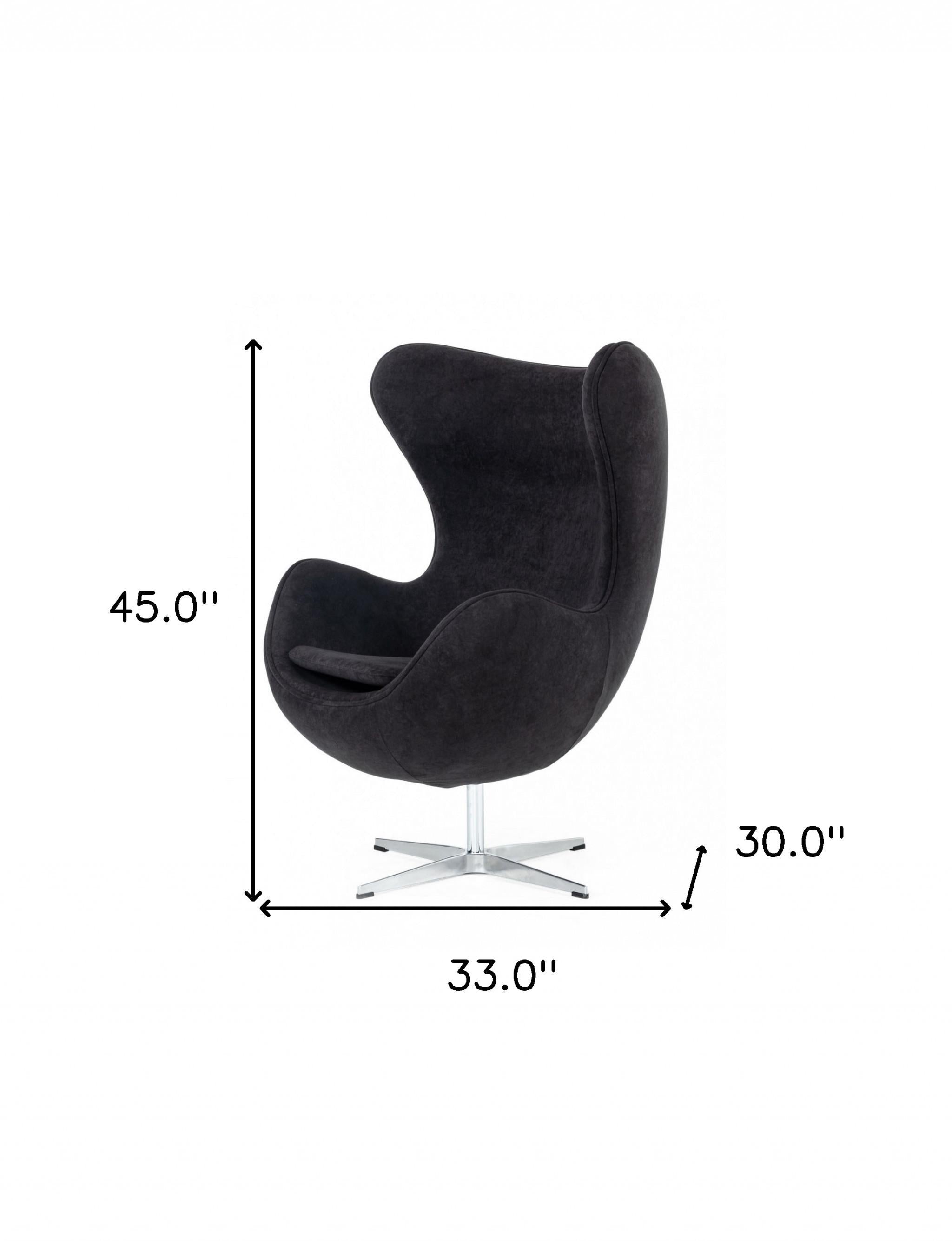 Stylish Mid Century Black Fabric Swivel Accent Chair