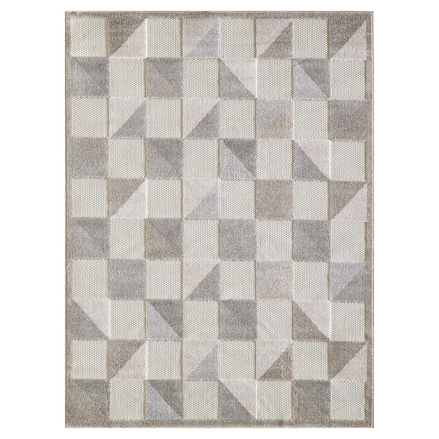 7’ x 9’ Gray Triangle Indoor Outdoor Area Rug