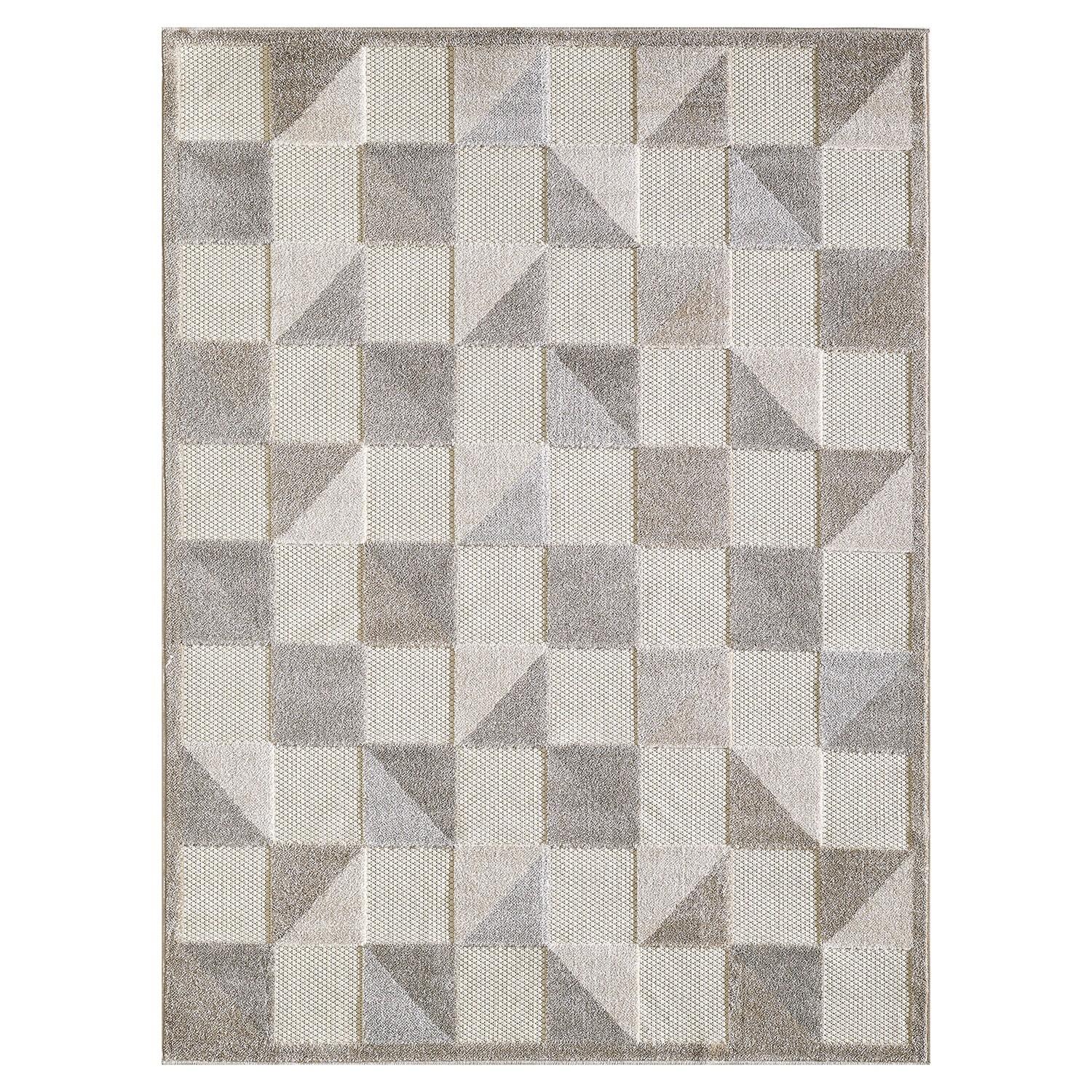8’ x 10’ Gray Triangle Indoor Outdoor Area Rug
