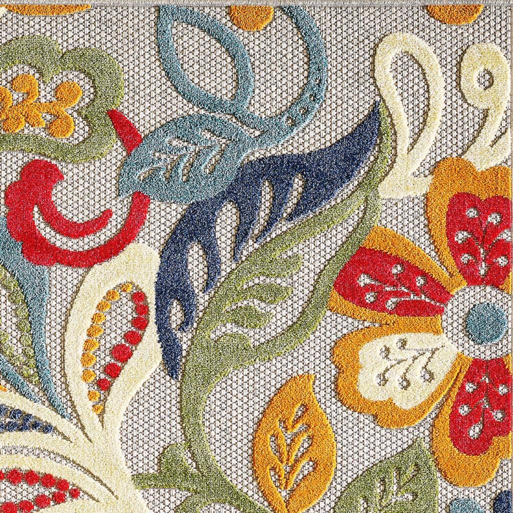 8’ x 10’ Multicolor Jacobean Floral Indoor Outdoor Area Rug Default Title