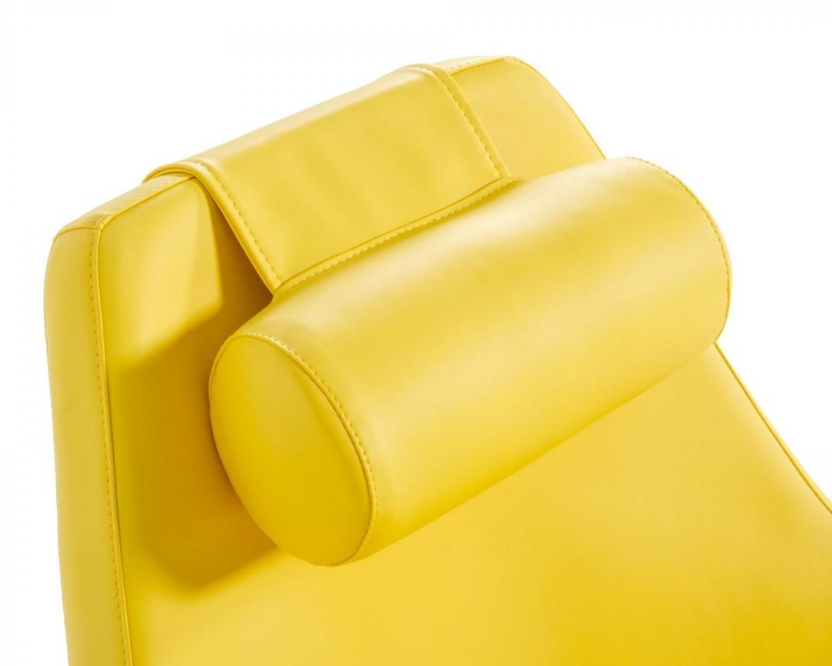 Modern Yellow Faux Leather And Steel Swivel Chair